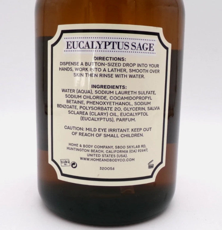 Botanical Home Eucalyptus Sage Hand Soap Set of 3 - 19.5oz Natural Hand Wash