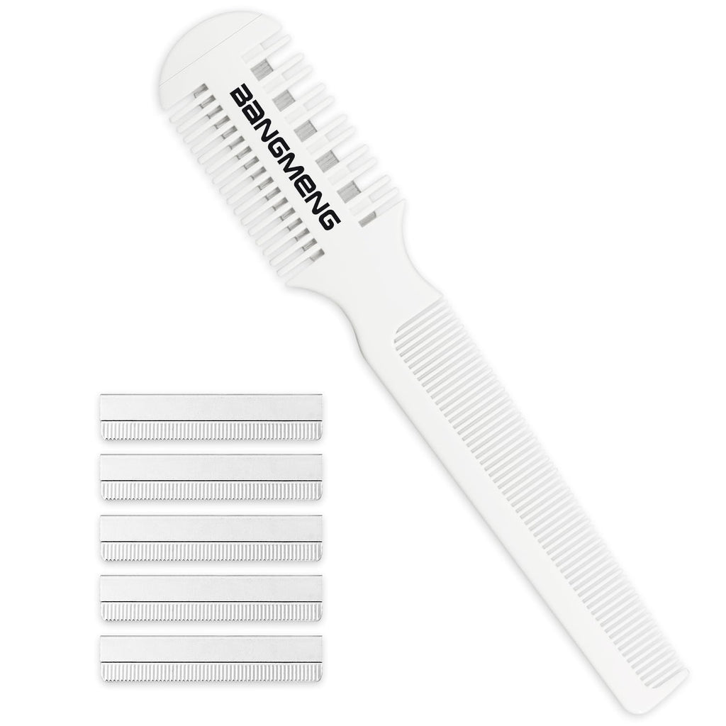 Hair Cutter Comb with Double Edge Razor for Split Ends & Styling