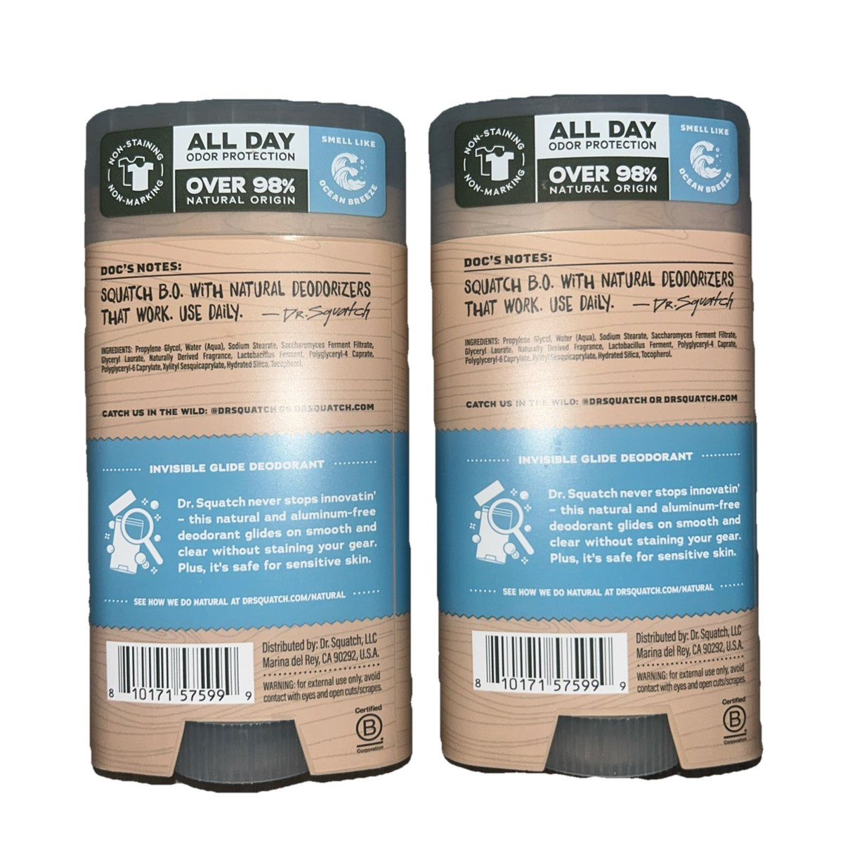 2-Pack Coastal Mist Invisible Solid Deodorant - Non-Staining, Travel Size