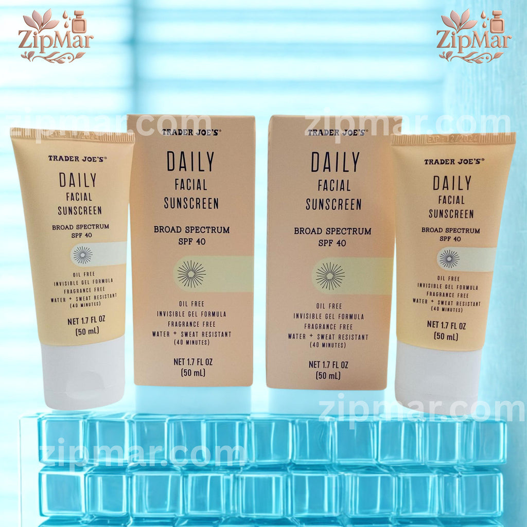 Facial Sunscreen SPF 40 - Broad Spectrum, Oil-Free, Water-Resistant, 2 Pack