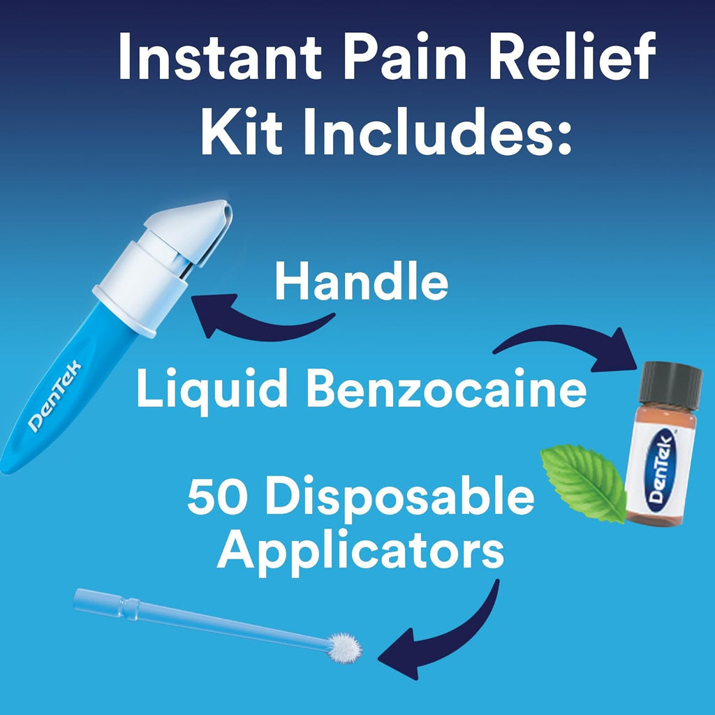 Instant Oral Pain Relief Kit with Benzocaine – 50 Treatments, Maximum Strength