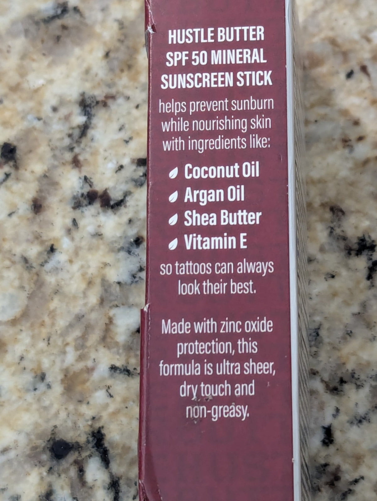 Hustle Butter Tattoo Aftercare Mineral Sunscreen Stick SPF50 0.68oz