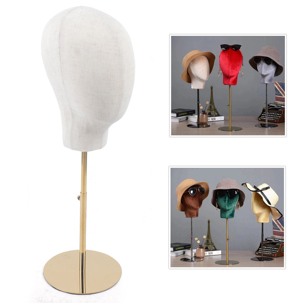 Adjustable Mannequin Head for Wig and Hat Display, 18-26 Inch Height, Metal Stand