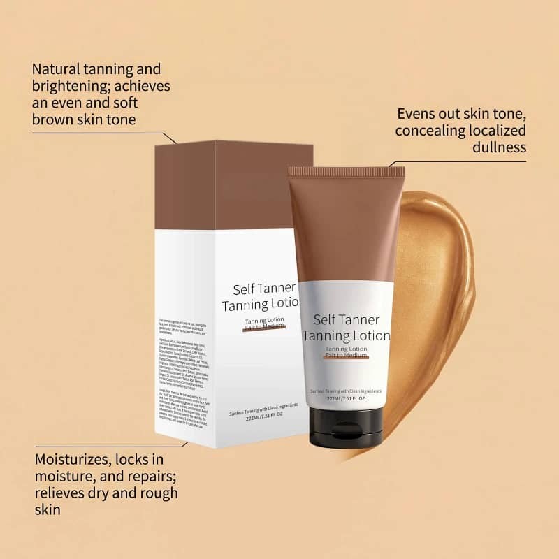 Herbal Self Tanner Lotion for Natural Sunless Bronze Glow - Hydrating Body Moisturizer