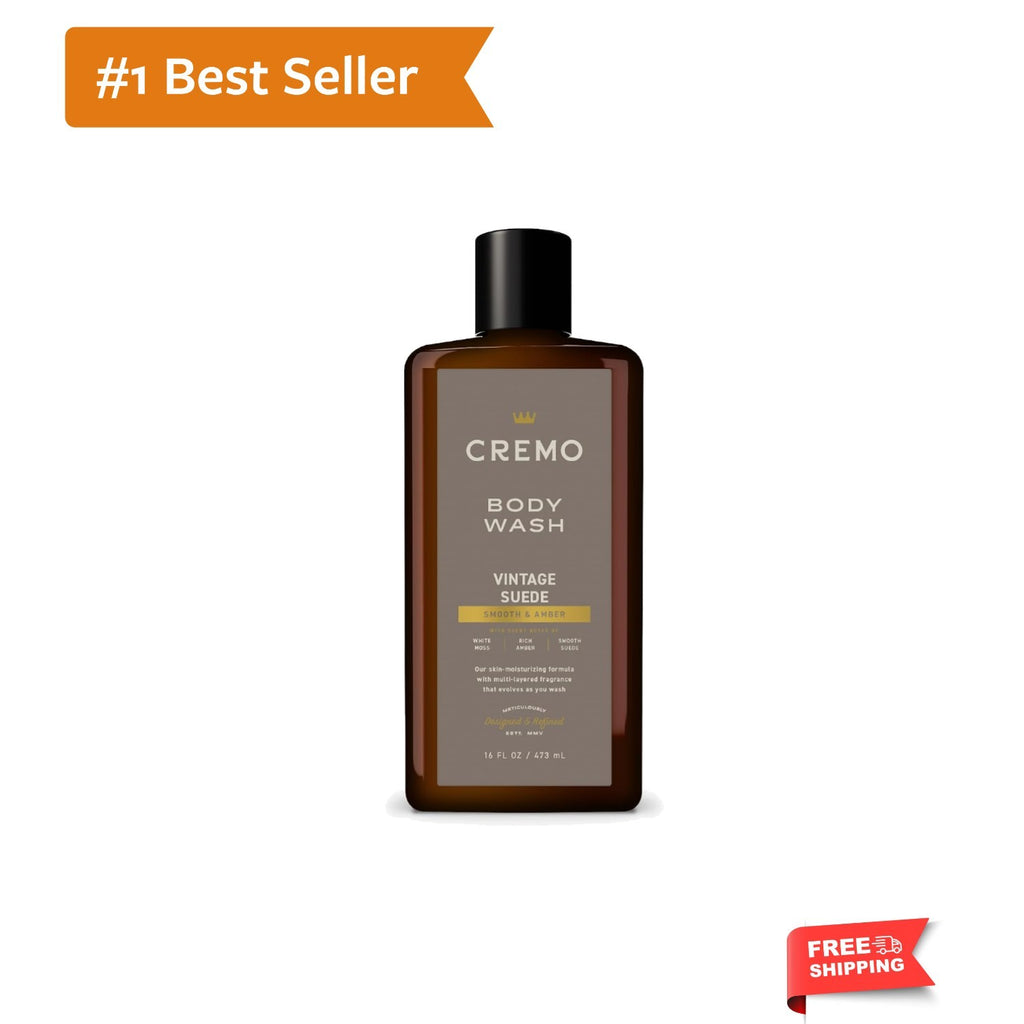 Men's Body Wash Vintage Suede 16 Fl Oz - Fresh, Rich Lather Grooming