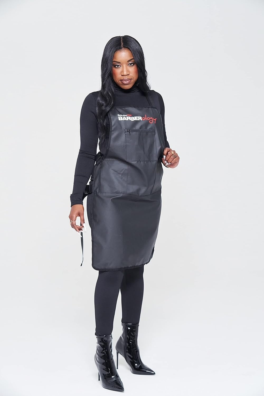 Professional Barber Apron Black Polyester with PVC Base Protection