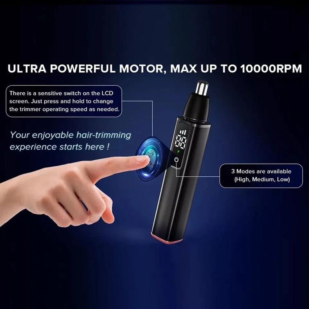Men's Nose and Ear Hair Trimmer - Rechargeable Waterproof Grooming Device