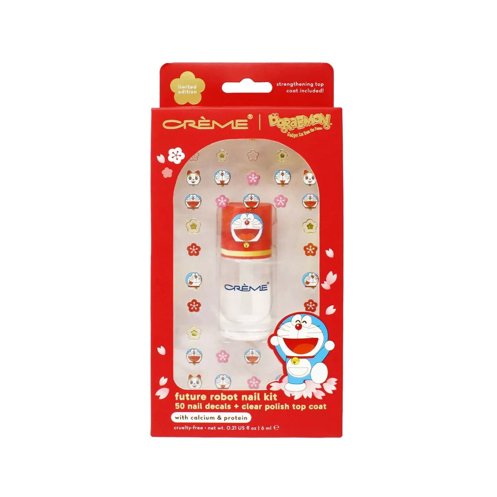 Doraemon Nail Decals & Clear Top Coat Kit for Cute Manicures