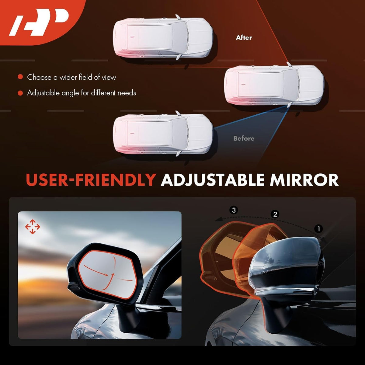 Pair Black Manual Door Side Mirrors for Chevrolet GMC Trucks - Left & Right
