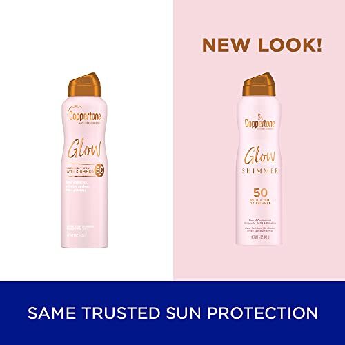 SPF 50 Shimmer Sunscreen Spray Water Resistant Broad Spectrum Sun Protection
