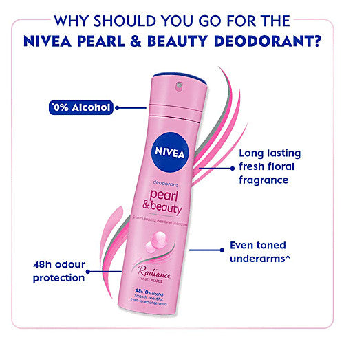 Nivea Pearl & Beauty Antiperspirant Deodorant Spray 3 Pack - 48 Hour Freshness