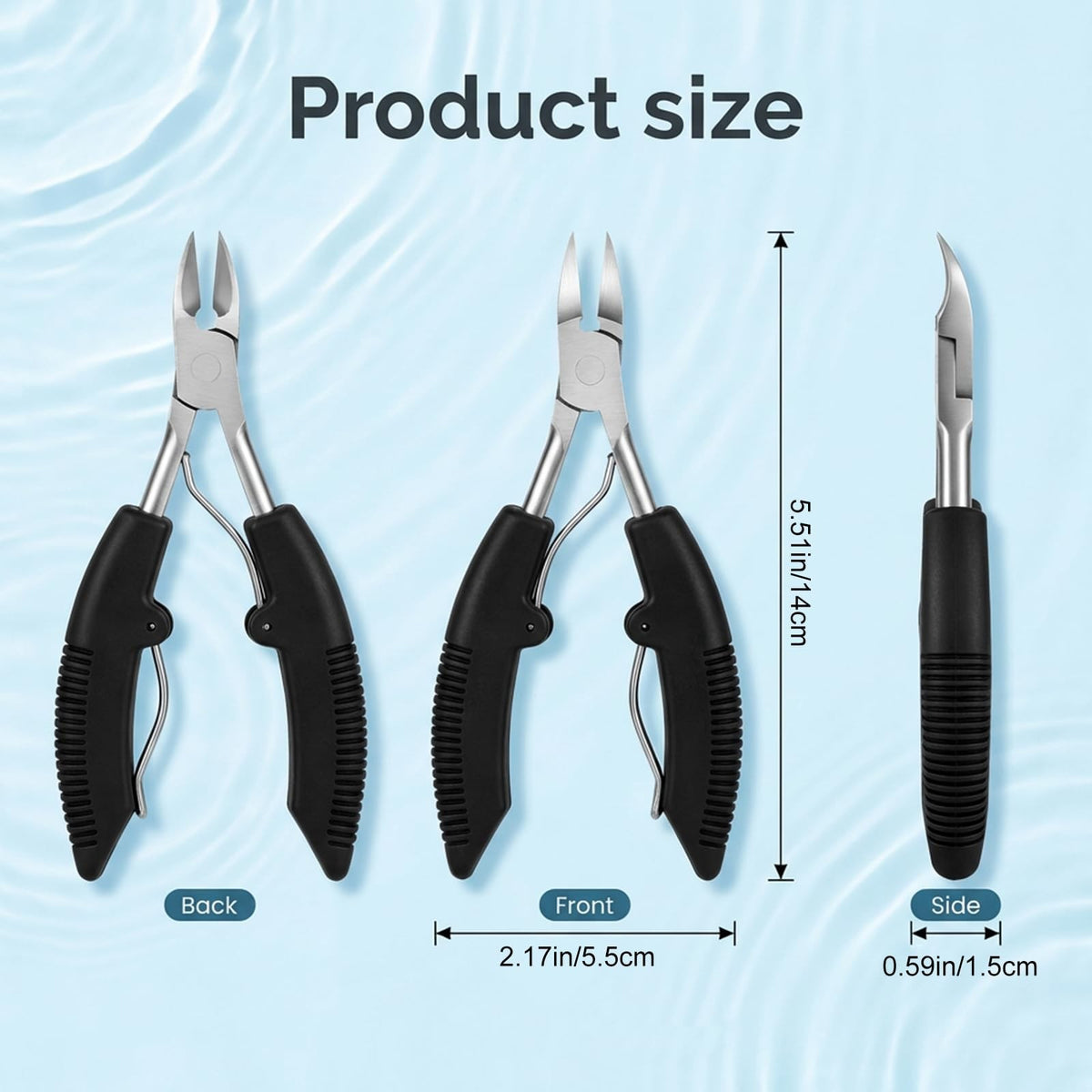 Heavy Duty Toenail Clippers for Ingrown & Thick Nails - Stainless Steel