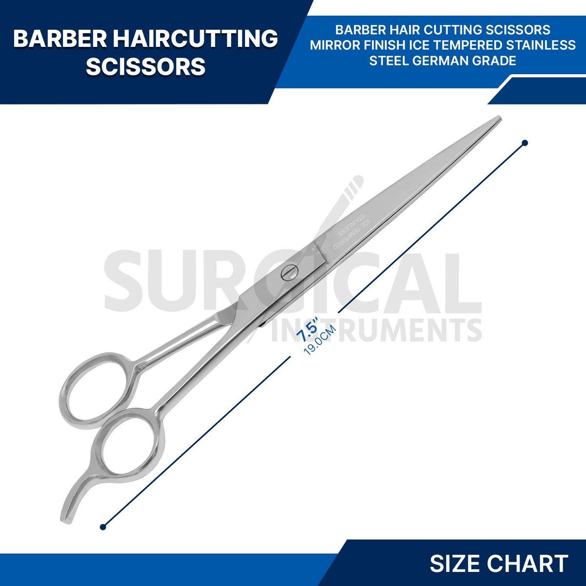 7-Inch Hair Cutting Scissors Barber Shears - ICE Tempered Stainless Steel