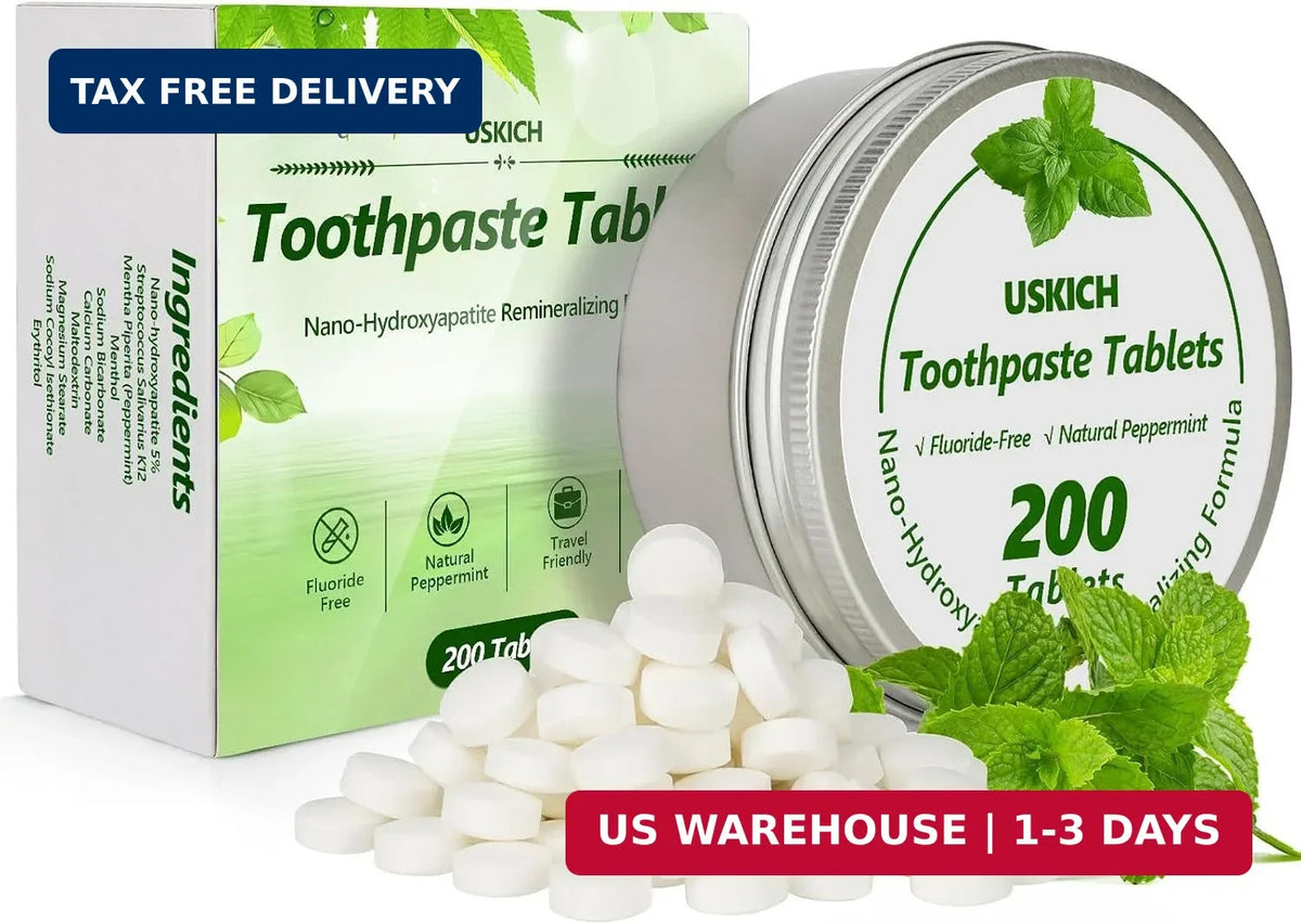 Toothpaste Tablets Natural Whitening Sensitivity Relief Eco Friendly 200 Pcs