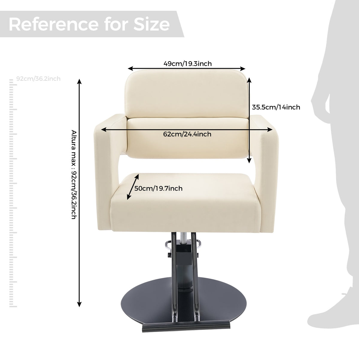 Adjustable 360° Rotatable Salon Chair with Ergonomic Design for Hairdressing