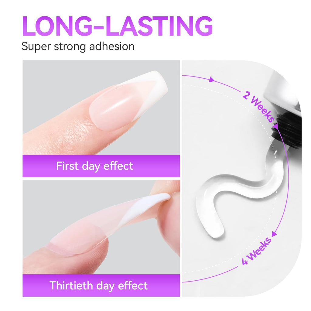 Solid Nail Glue Gel for Press-On Tips - Long-Lasting 30g