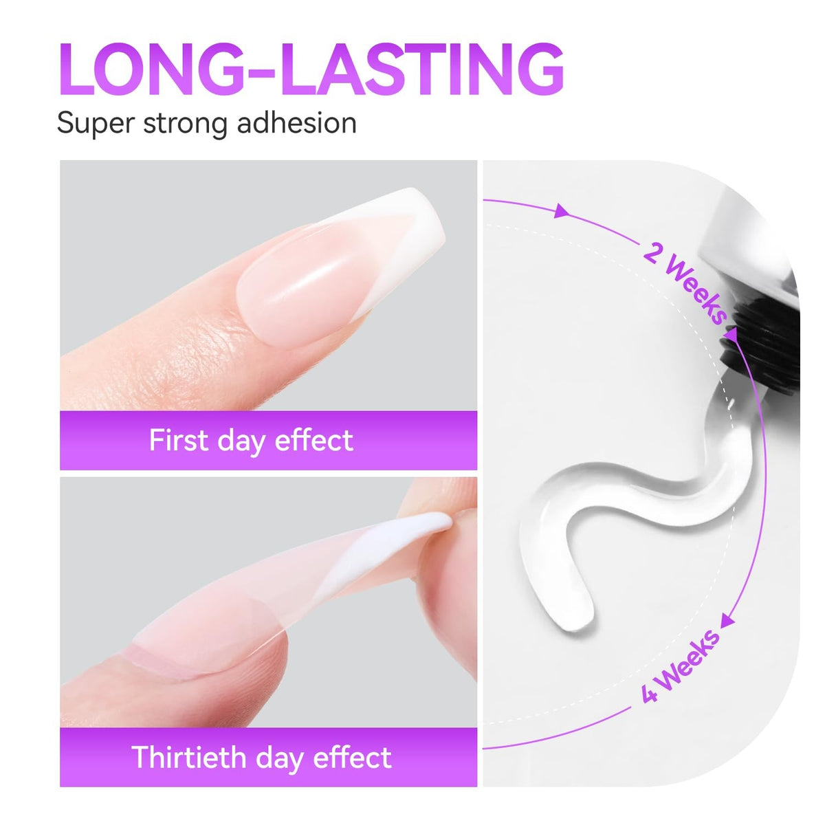 Solid Nail Glue Gel for Press-On Tips - Long-Lasting 30g