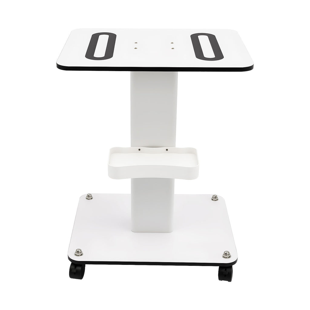 Salon Trolley Cart with Wheels - White ABS Beauty Organizer for Spa & Barber