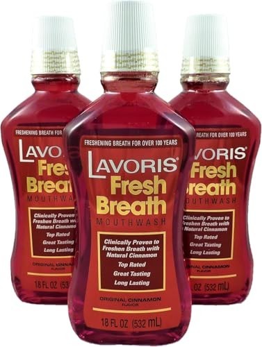 Cinnamon Mouthwash 3 Pack - Fresh Breath Oral Care Bottles, 54 oz