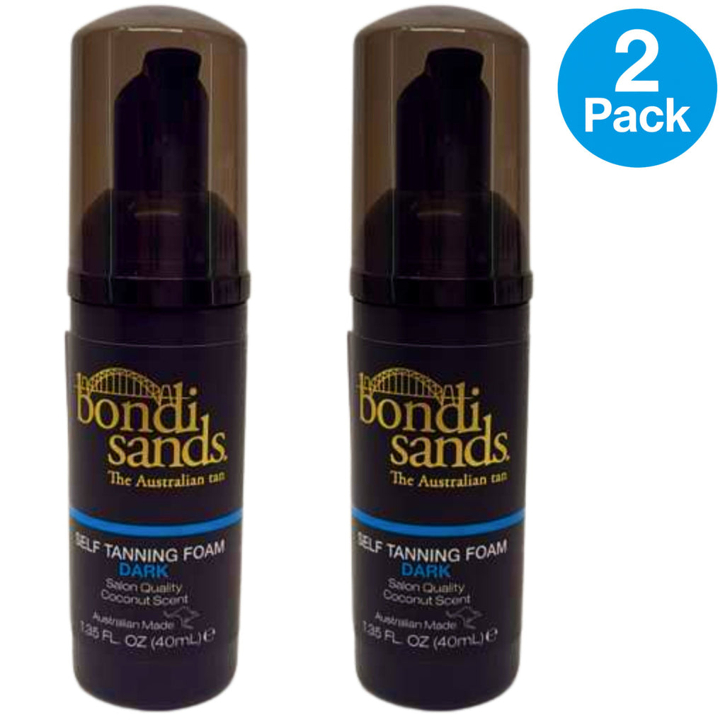 Self Tanning Foam Dark - 2 Pack Travel Size, Sun-Kissed Glow, Coconut Scent