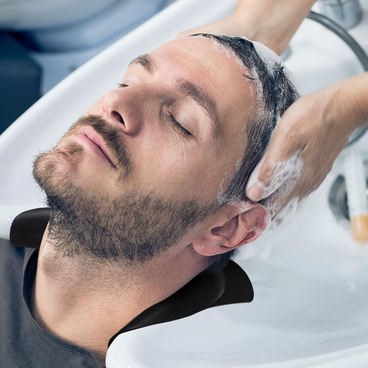 Silicone Shampoo Bowl Neck Rest with Suction Cups - Salon Client Comfort