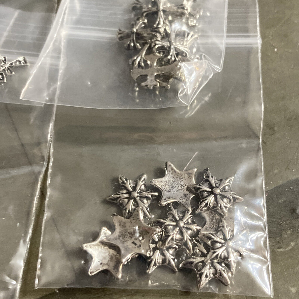 10 Packs of 10 Silver 3D Cross Nail Art Charms for Manicures