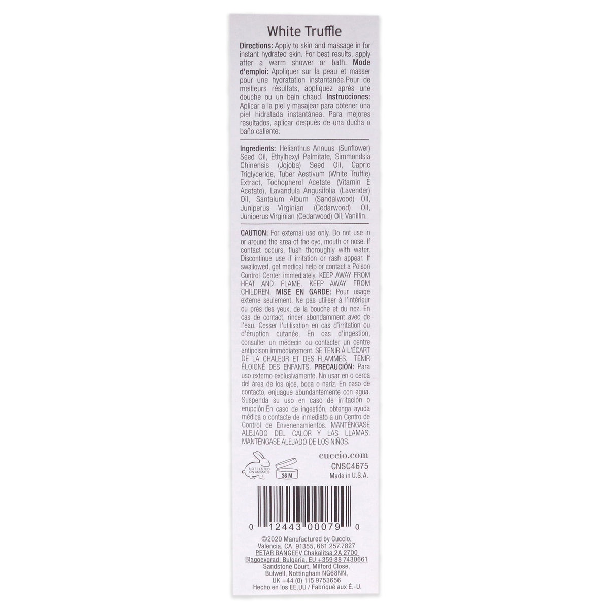 Unisex White Truffle Dry Body Oil - Nourishing Hydrating Skin Care - 3.38 oz