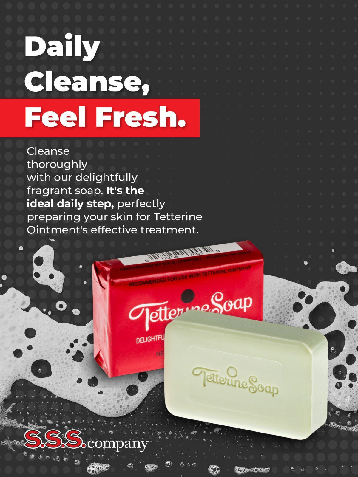 Antifungal Cleansing Bar - 3.25 oz Gentle Skin Soap for Hands & Feet