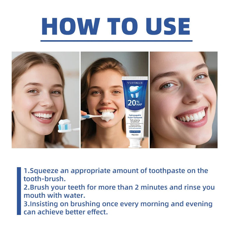 Hydroxyapatite Toothpaste Deep Cleaning Whitening Fresh Breath Oral Care
