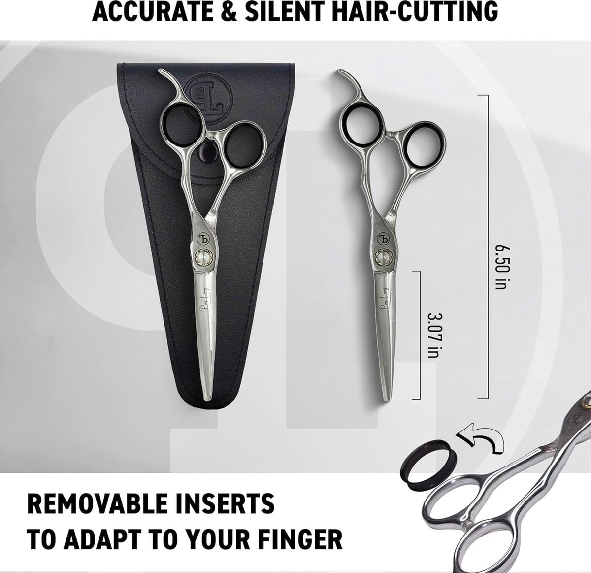 Professional Hair Cutting Scissors 6.5 inch - Premium Barber Shears for Stylists & Home Use