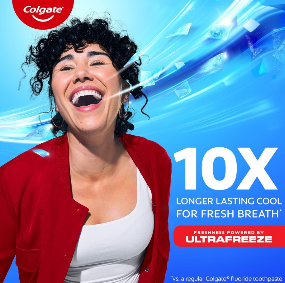 Whitening Toothpaste with Mini Breath Strips - Clean Mint, 6.3 oz, Pack of 4