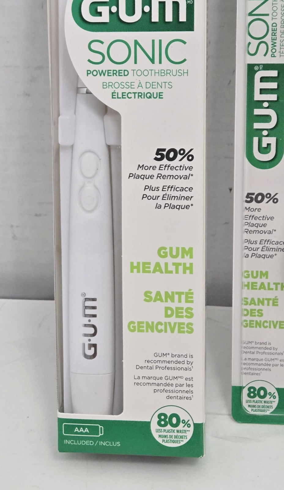 GUM Sonic Battery Powered Toothbrush Soft Compact & Refill Heads