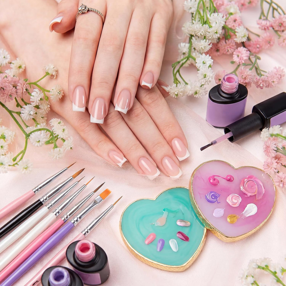 Resin Nail Art Palette Set - 2 Colors, Mixing & Display Boards
