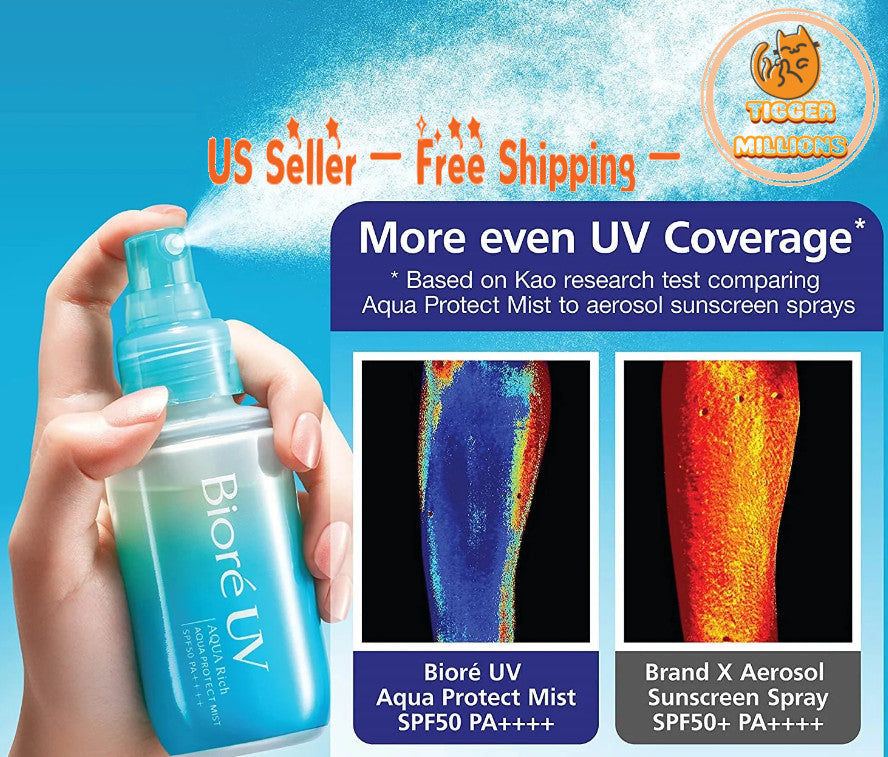 Biore UV Aqua Rich SPF50 PA++++ Sunscreen Spray 60ml - Japan Import