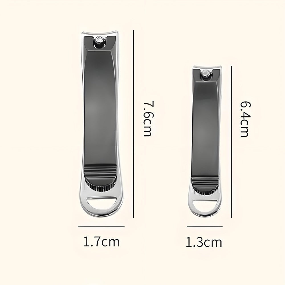 2-Pack Stainless Steel Nail Clippers - Straight Edge for Finger and Toe Nails