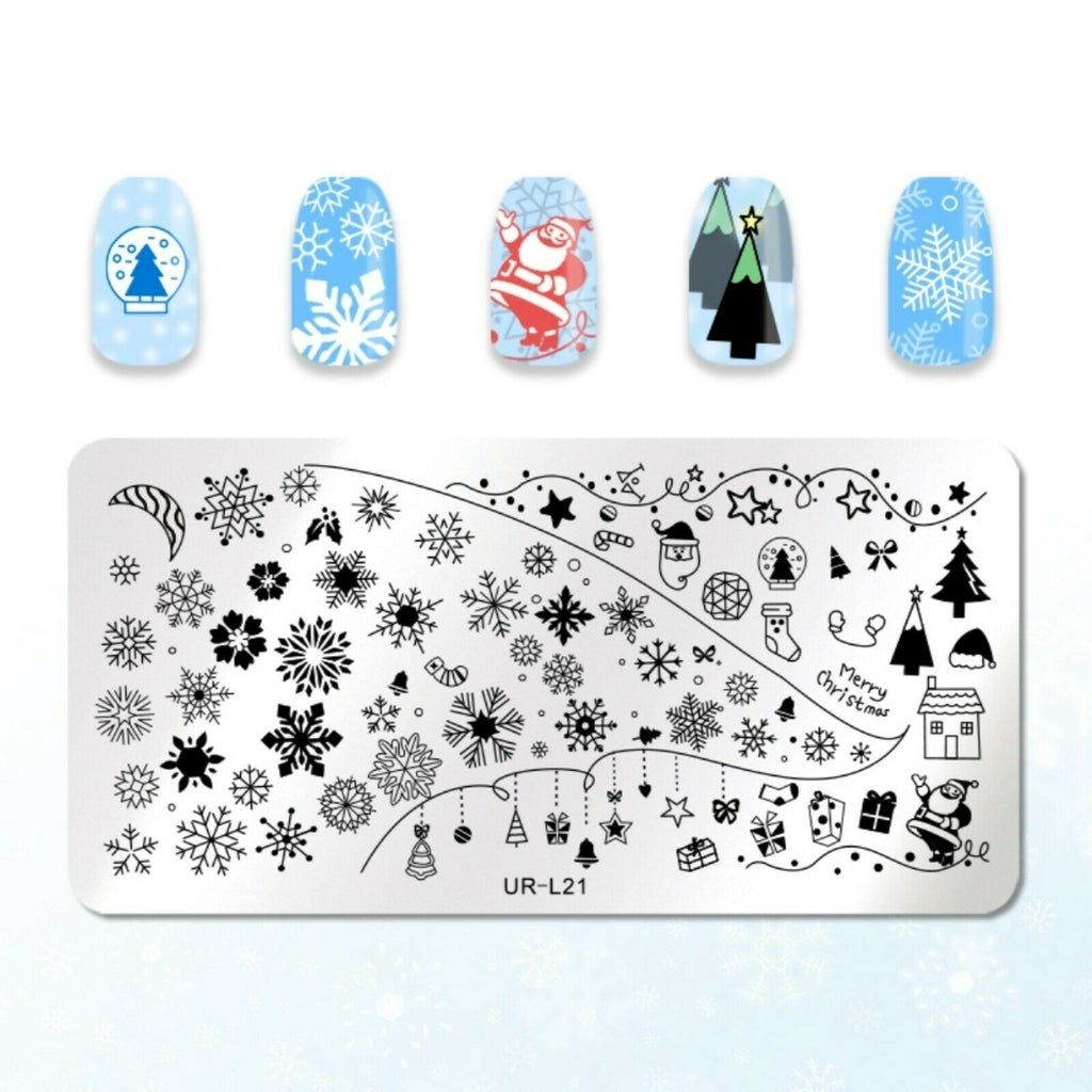 Christmas Nail Art Stamping Plate DIY Manicure Template UR-L21