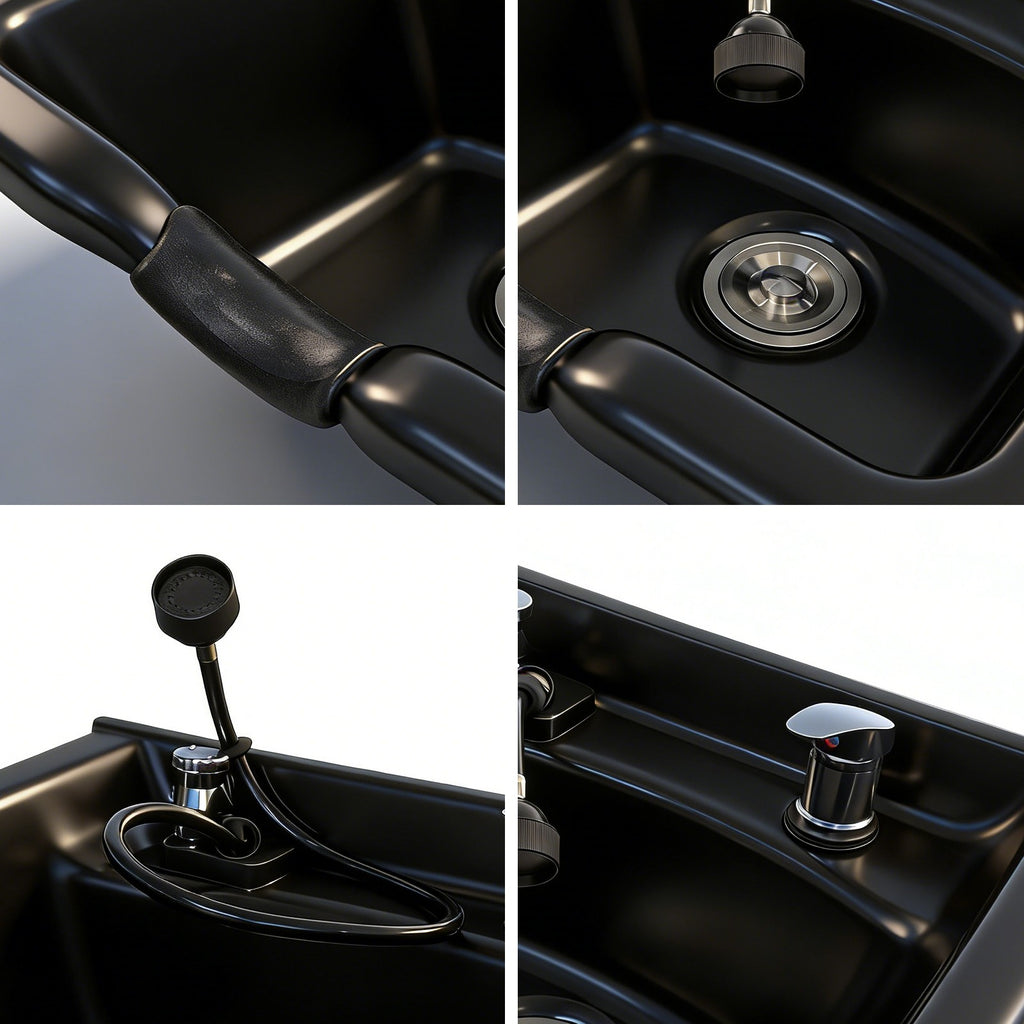 Wall-Mounted Shampoo Sink with Accessories for Hair Salon & Barber Shop
