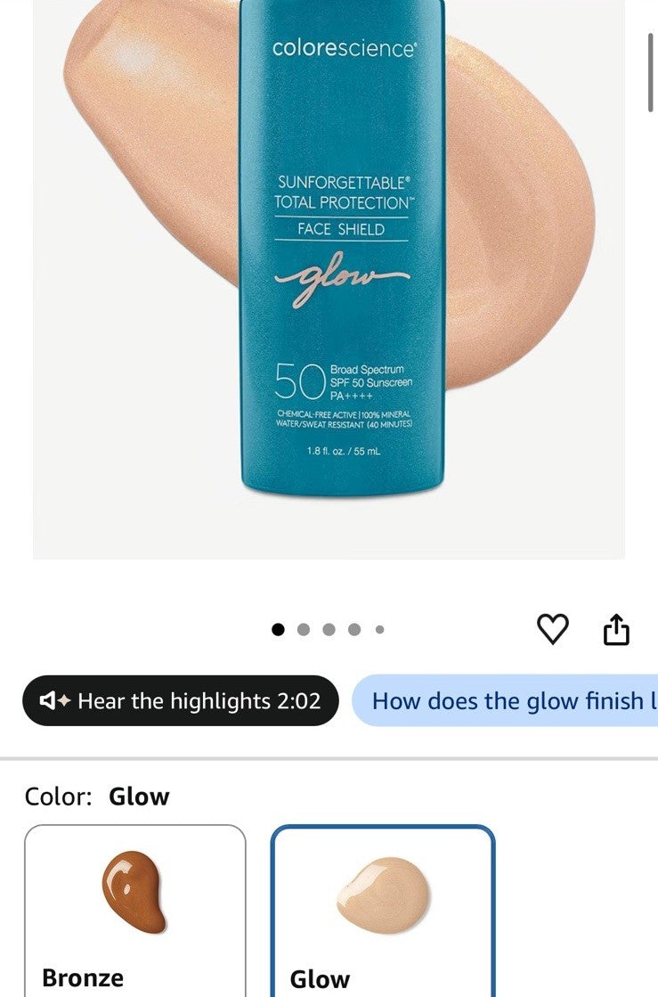 SPF 50 Face Shield Sun Protection with Glow - 1.8 fl oz