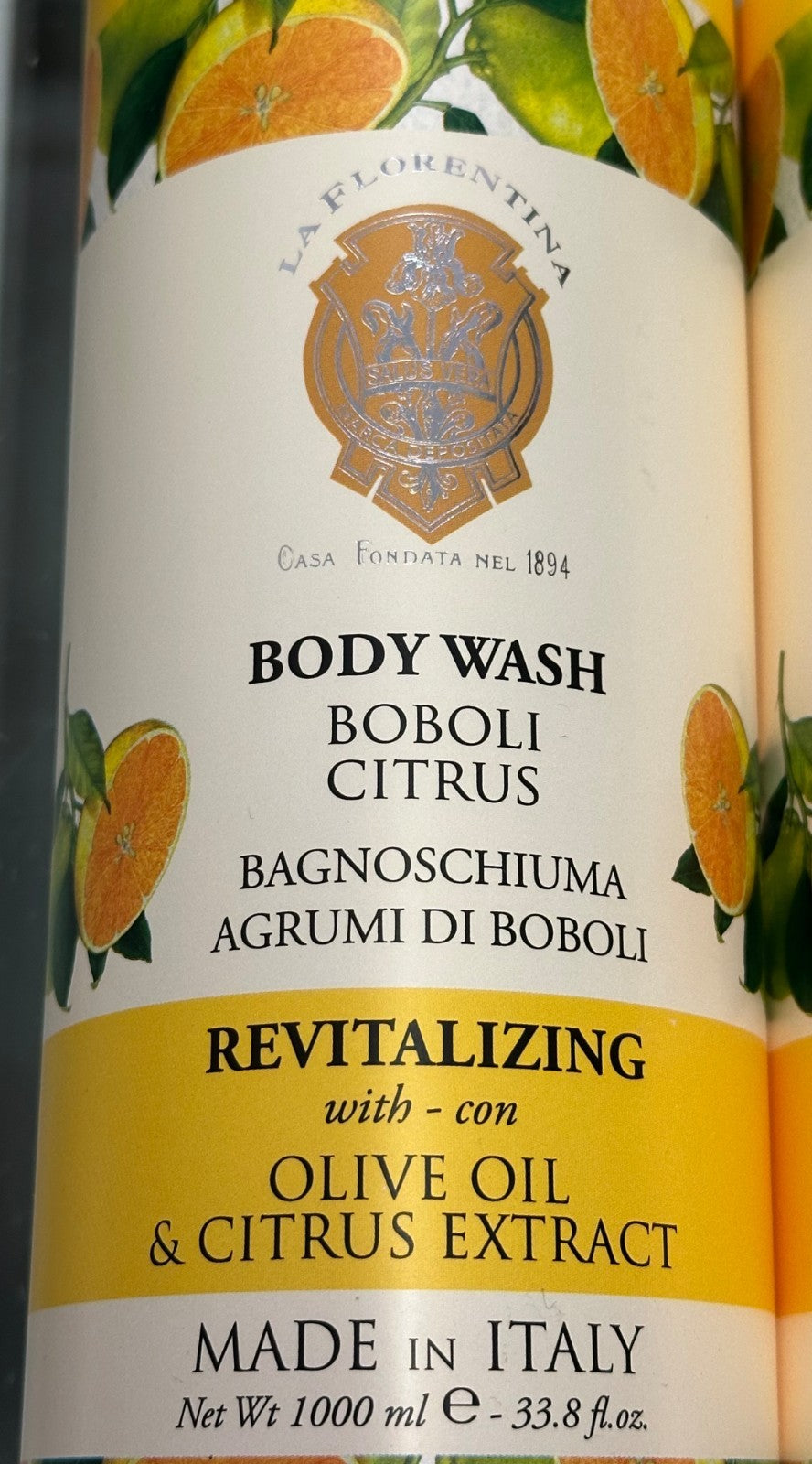 (2-Pack) Organic Olive Oil & Citrus Body Wash - Revitalizing Tuscan Scent