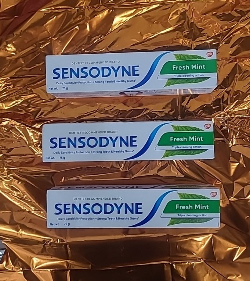 Sensodyne Mint Toothpaste 75g Pack of 3 - Sensitive Teeth Oral Care
