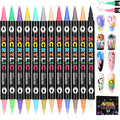 24 Color Dual Tip Nail Art Pens Set for Detailed Manicure Designs