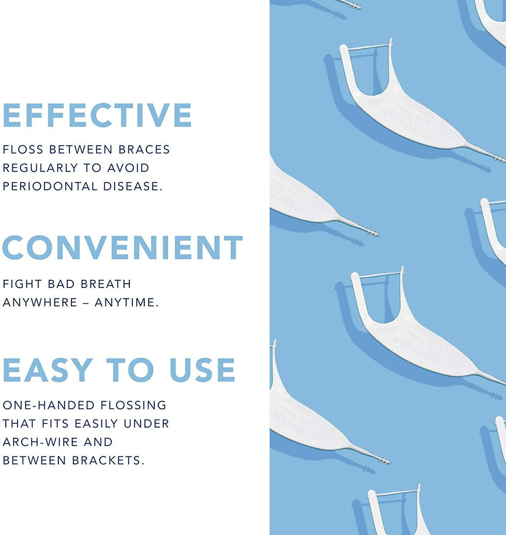 Orthodontic Floss Picks for Braces - 75 Count, 3-Pack, Safe & Easy