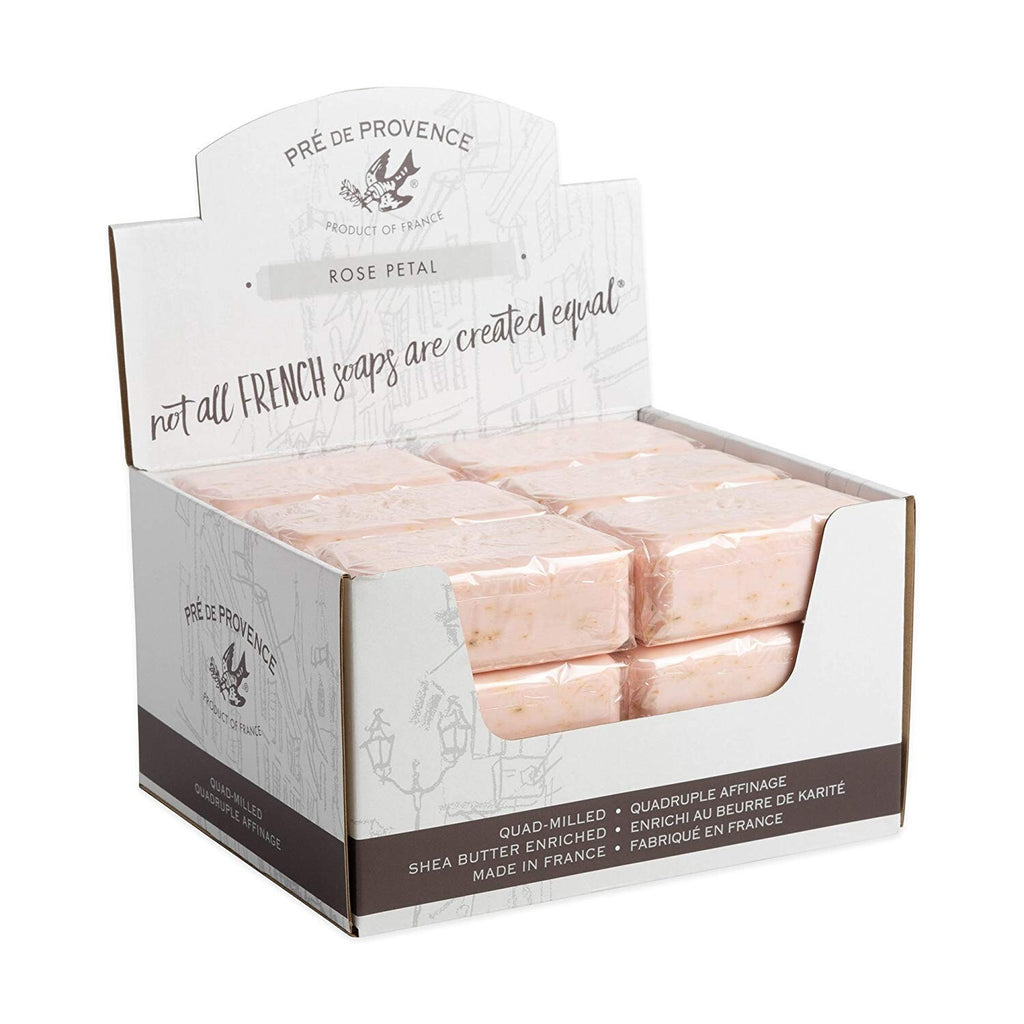 French Rose Petal Exfoliating Soap Bars - Shea Butter, 18 Count