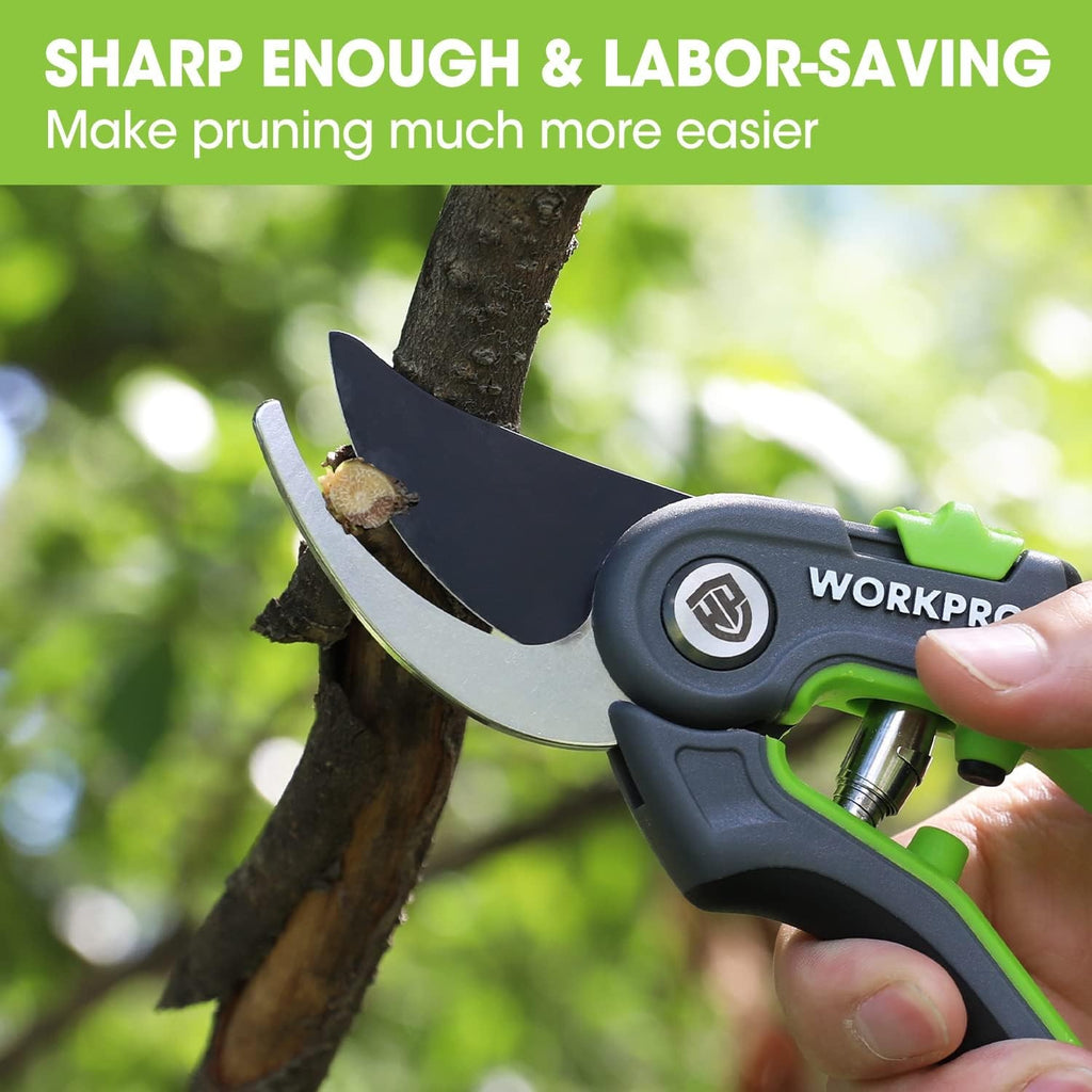 8-Inch Garden Pruning Shears with SK5 Steel Blades & Ergonomic Handles