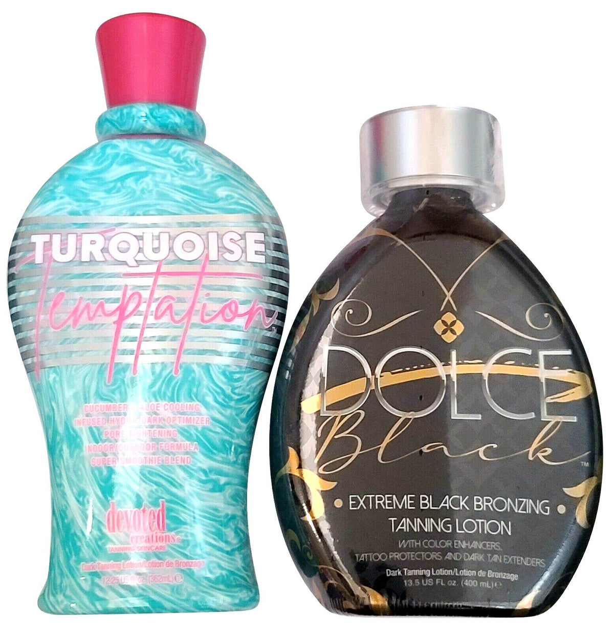 Bronzer & Tanning Lotion Set - Natural & Dark Self Tanner with Anti-Aging Benefits