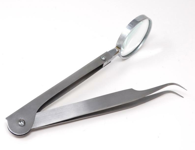 Facial Ingrown Hair & Splinter Removal Tweezers with Magnifying Glass - Multiple Styles