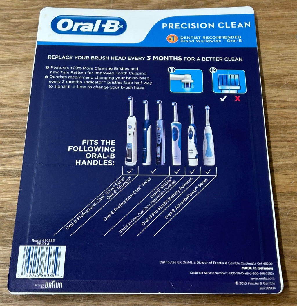 Electric Toothbrush Replacement Heads 8 Pack for Oral-B EB20