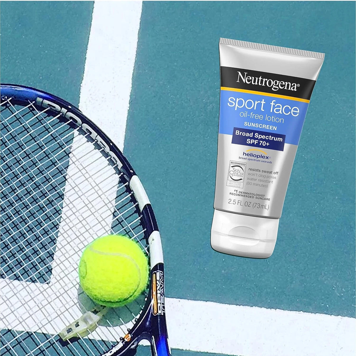 SPF 70+ Broad Spectrum Sunscreen for Face - Water & Sweat Resistant, 2.5 fl oz