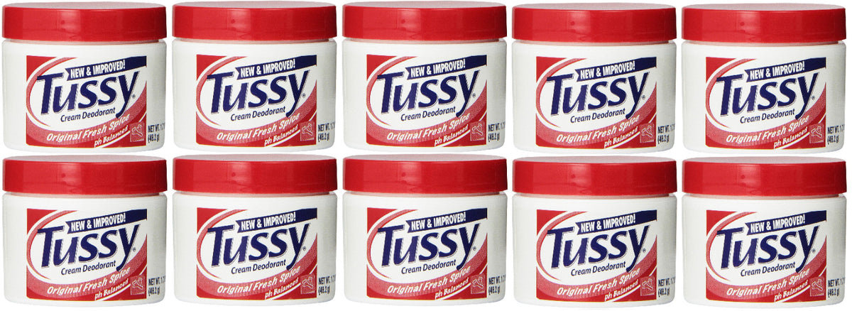 Tussy Deodorant Cream Original Fresh Spice 1.7 Oz - 10 Pack
