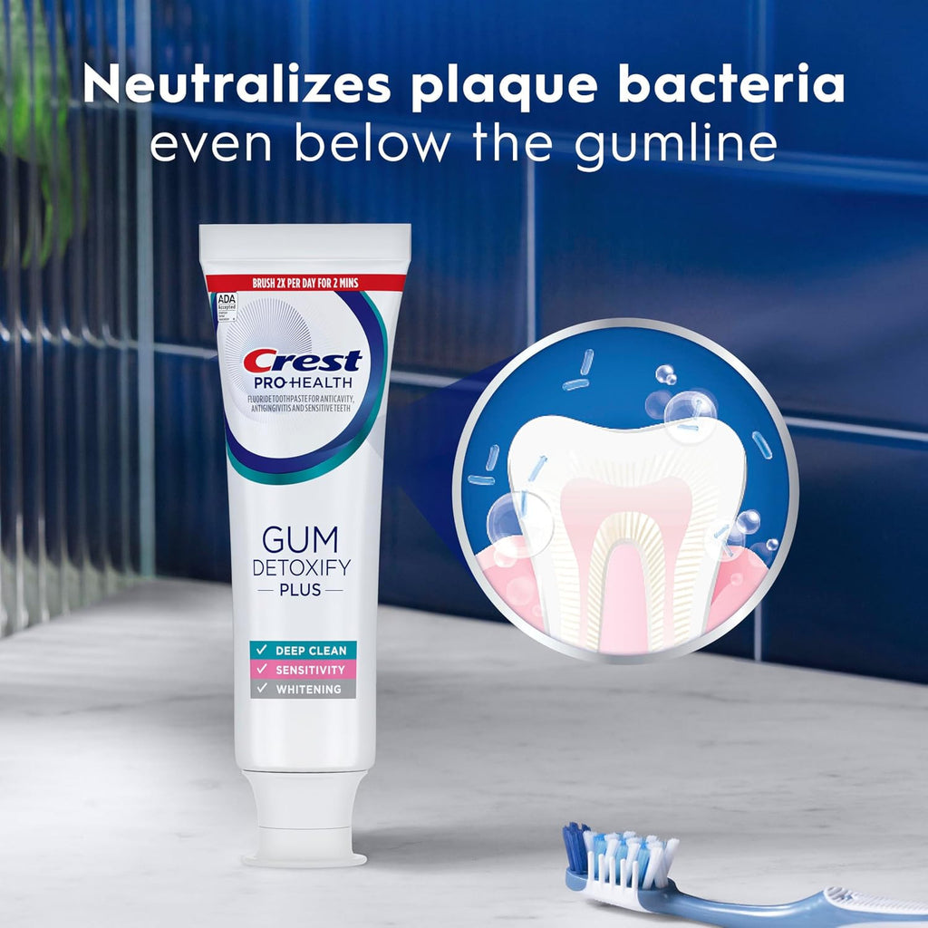 Crest Pro-Health Gum Detoxify Plus Toothpaste Pack of 3 - Deep Clean & Sensitive Care